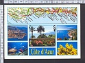 M3703 COTE D AZUR AVEC MAP MICHELIN - COMMEMORATIF TIMBRE VIAGGIATA